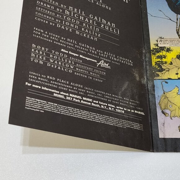 Alice Cooper "The Last Temptation" Book By Gaiman & Zulli 1st Printing 1994 VGC - Picture 5 of 9
